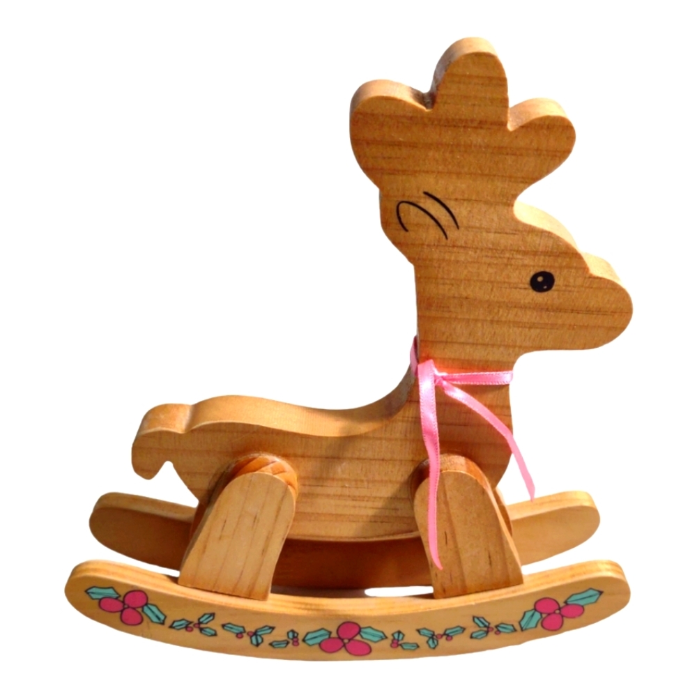 Vintage Handmade Wooden Rocking Horse Collectible